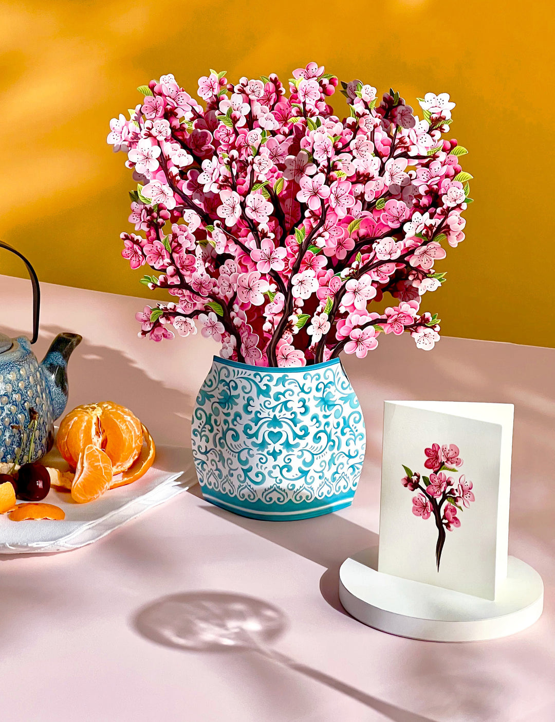 Pop Up Flower Bouquet Greeting Card - Cherry Blossoms