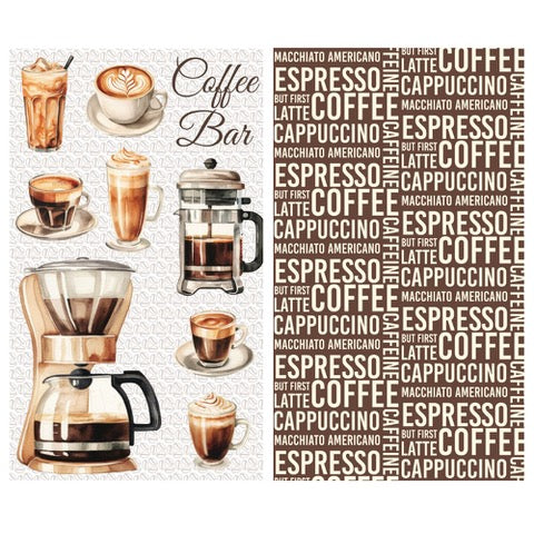 Coffee Dual Sided Tea Towel Ultra Absorbent and Eco-Friendly