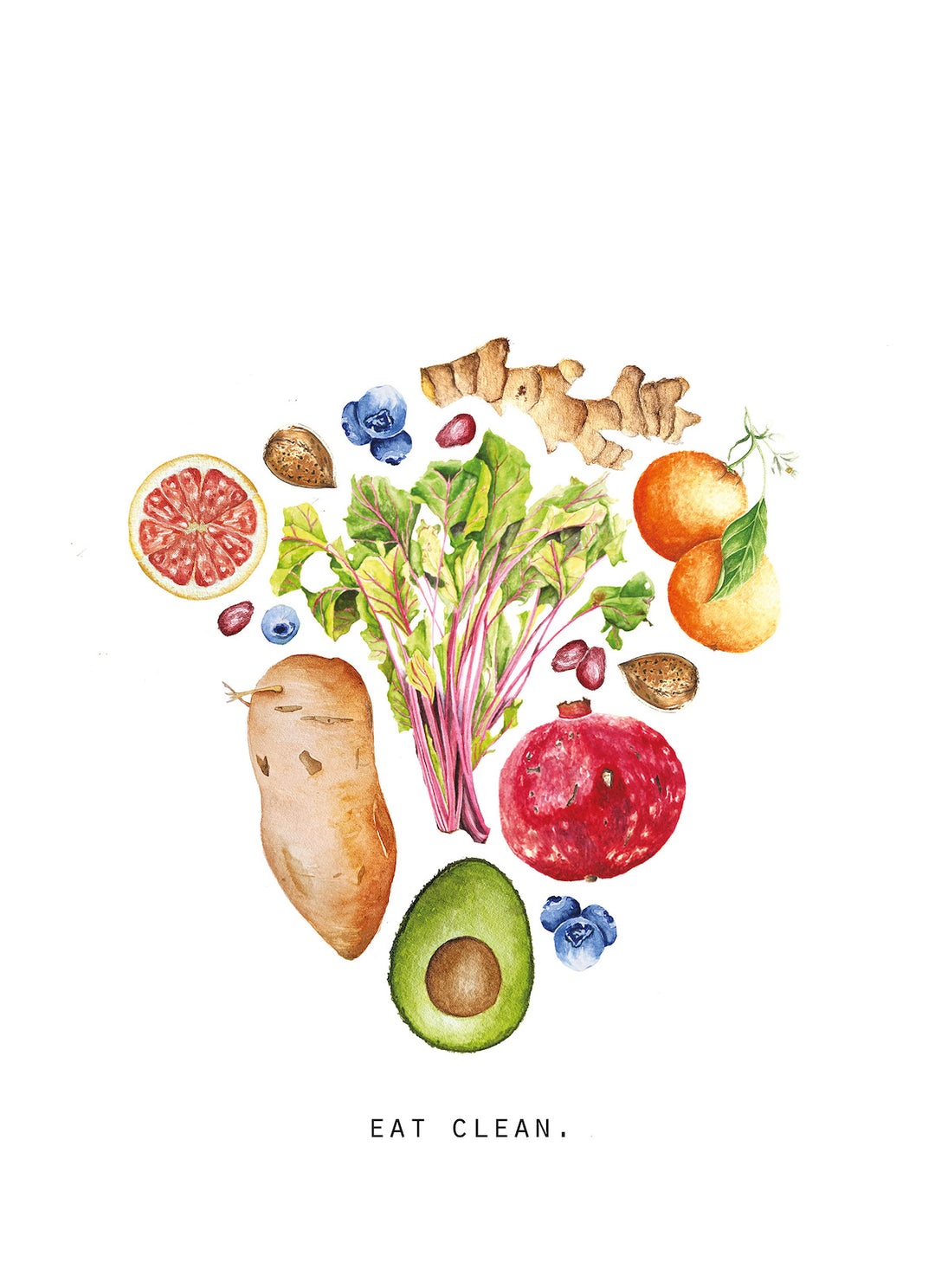 Eat Clean Tea Towel