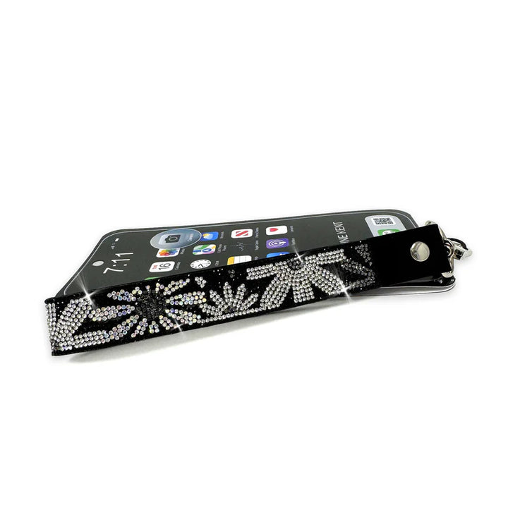Flower Power Black_-Jacqueline Kent Phone Wrist Lanyard
