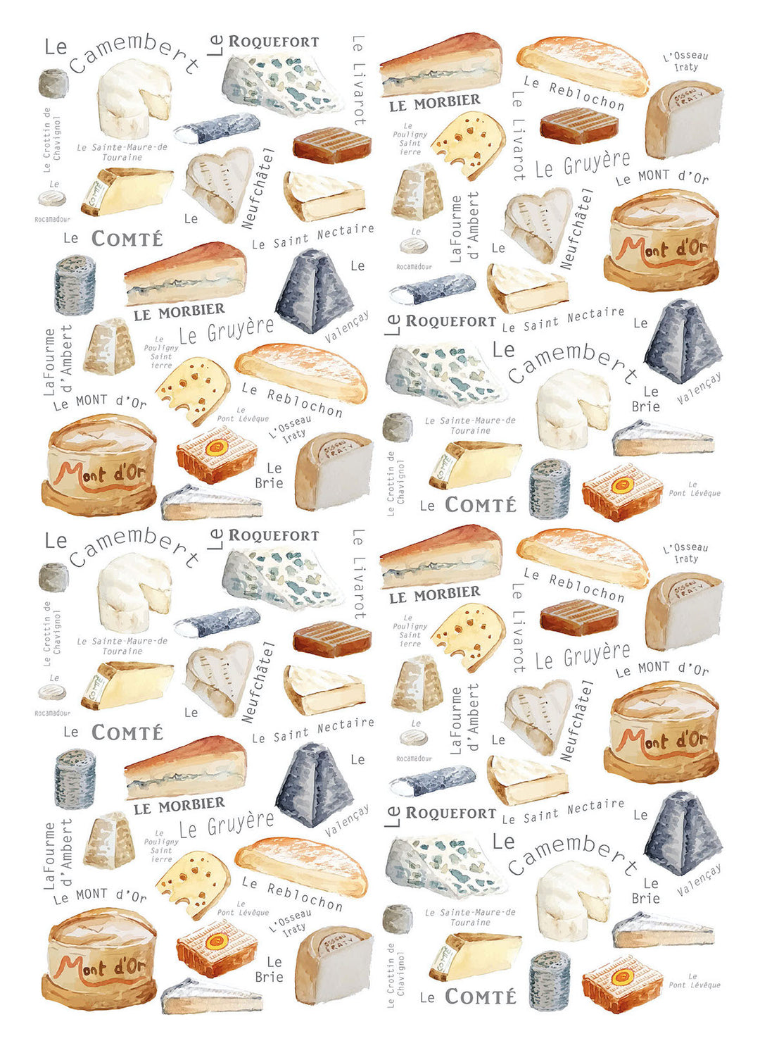Formages Tea Towel