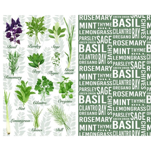 Herbs Dual Sided Tea Towel Ultra Absorbent and Eco-Friendly