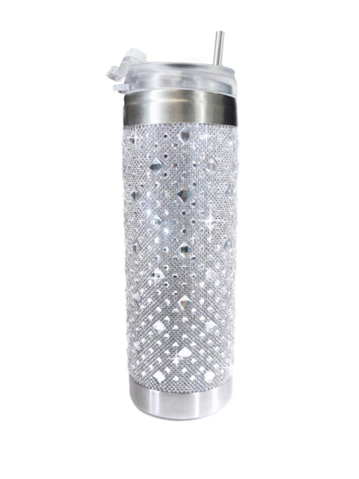 Dazzling Rhinestone Drink Tumbler - Jacqueline Kent White Diamond