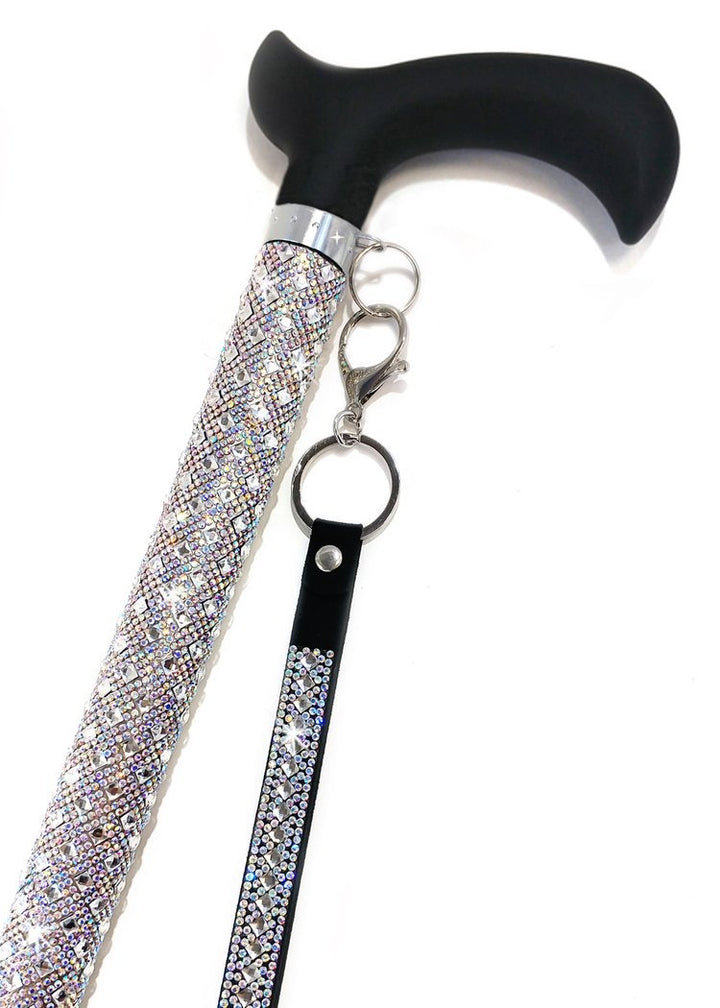 Jacqueline Kent Fancy Walking Cane - Rhinestone Encrusted Aurora Borealis