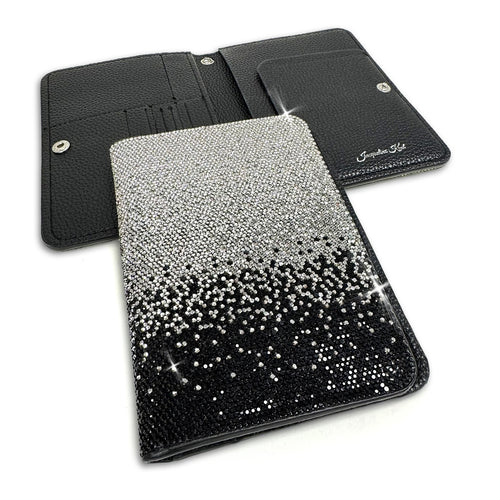 Jacquline Kent Passport Holder Flower Power Black Ombre