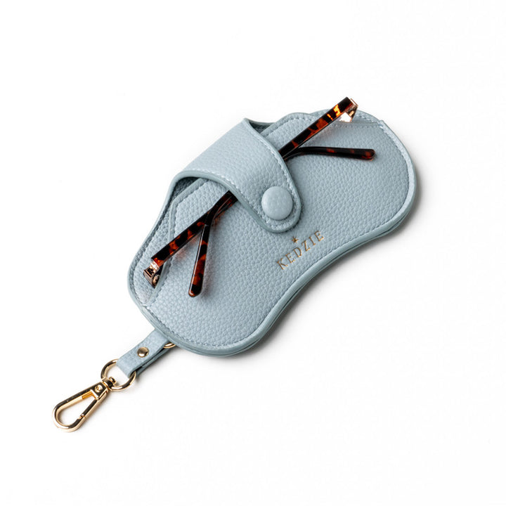Kedzie Eclipse Eyeglass Case Bone Sky Blue