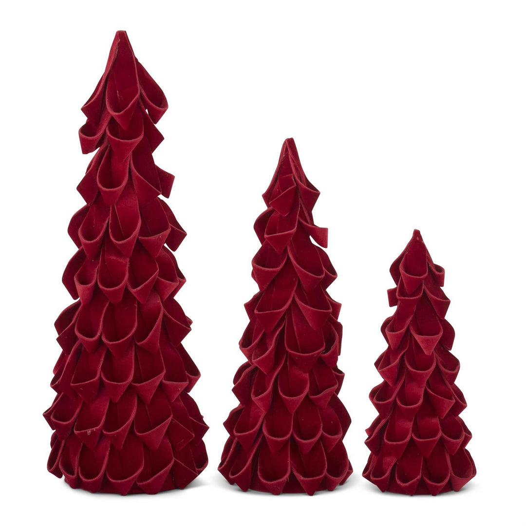 Luxurious Red Velvet Cone Trees