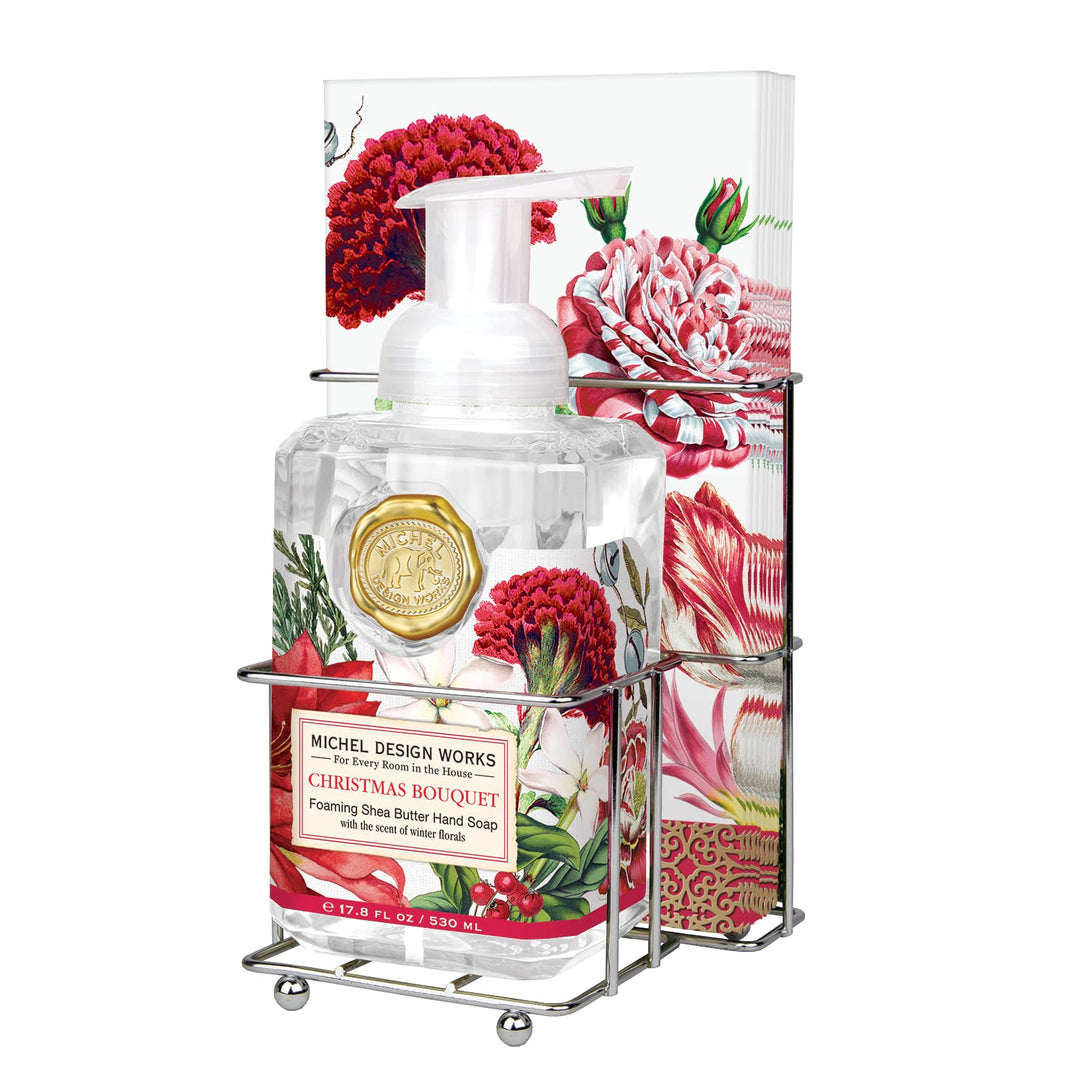 Michel Design Works Scented Foaming Hand Soap and Napkin Caddy Set - Christmas Bouquet