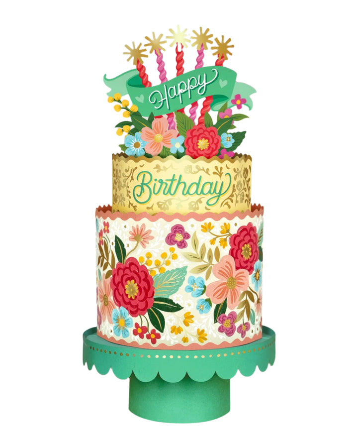 Pop Up Flower Bouquet  Greeting Card | Blooming Birthday Cake Image 2