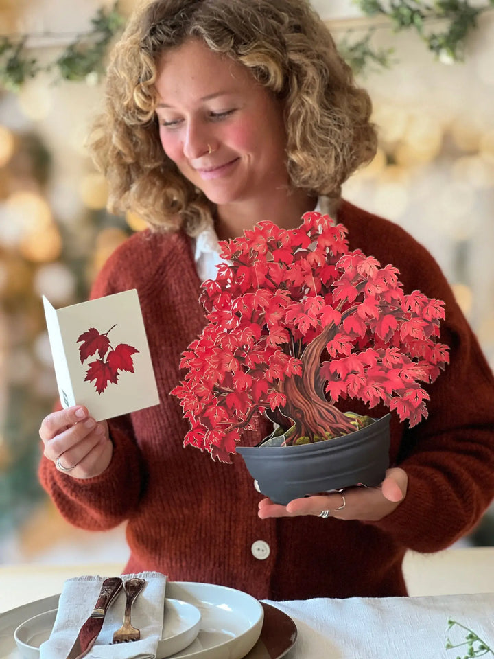 Pop Up Flower Bouquet  Greeting Card | Red Maple