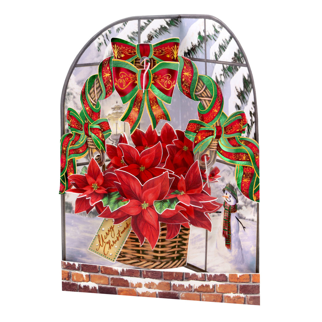 3D Pop Up Christmas Card - Poinsettia Bouquet