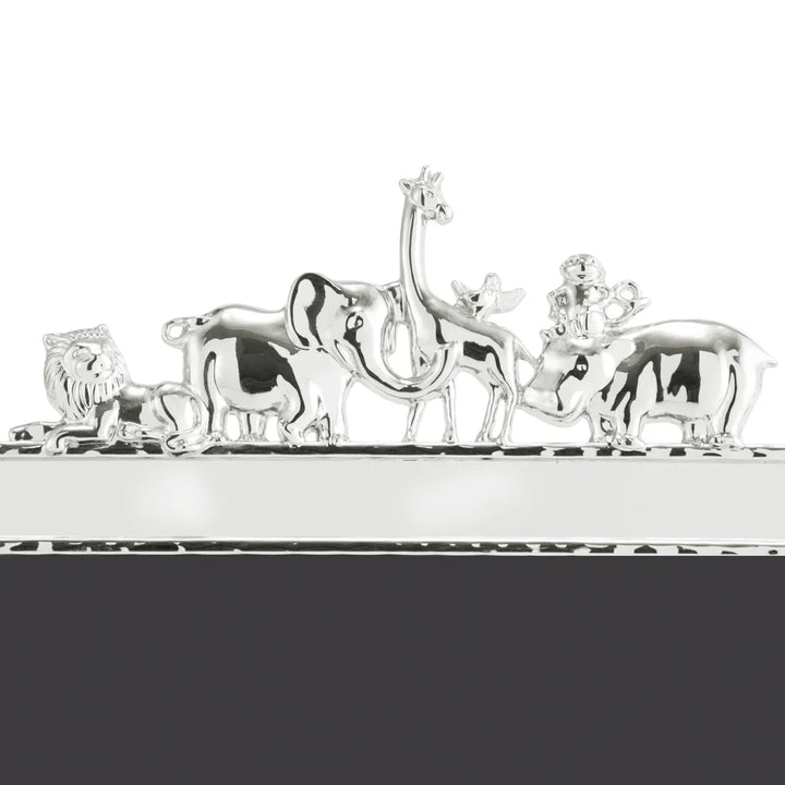 Michael Aram zoo animals nickel plated  photo frame for child, heirloom quality 5x7, 133232 close up
