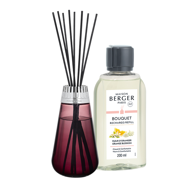 6653 Maison Berger Amphora Reed Diffuser Gift Set Red with  200ml Orange Blossom Fragrance