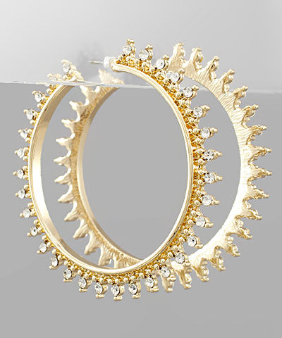 50mm Crystal Trimmed Hoop Earrings