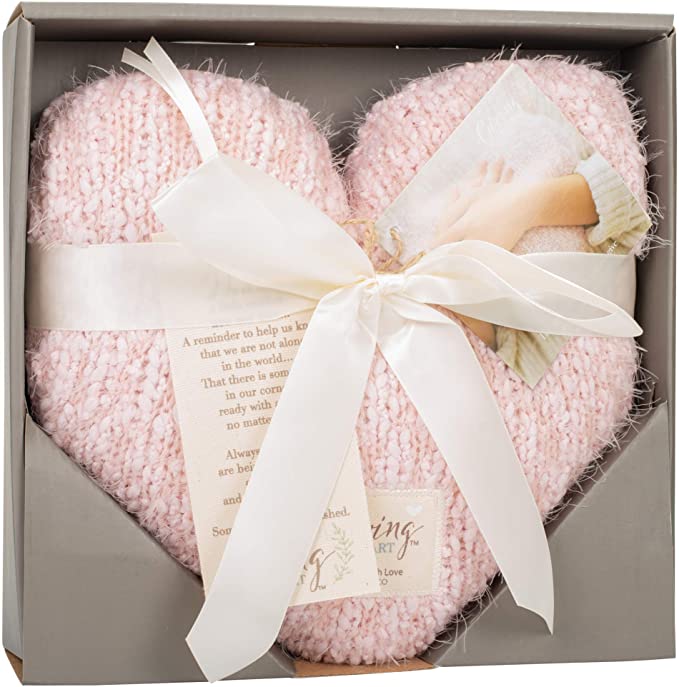 PINK GIVING HEART - Weighted Heart with Message of Comfort