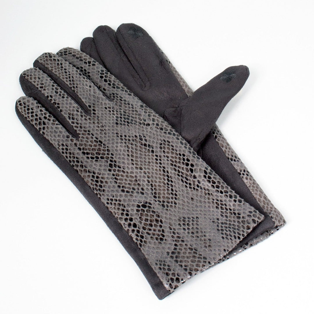 Women's Winter Glove Grey Snakeskin