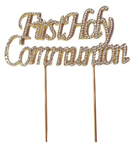 First Holy Communion Cake Topper with Crystals
