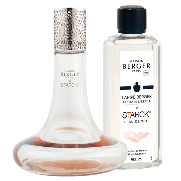 Maison Berger Starck Home Fragrance Peau De Soie Lamp Gift Set in Pink