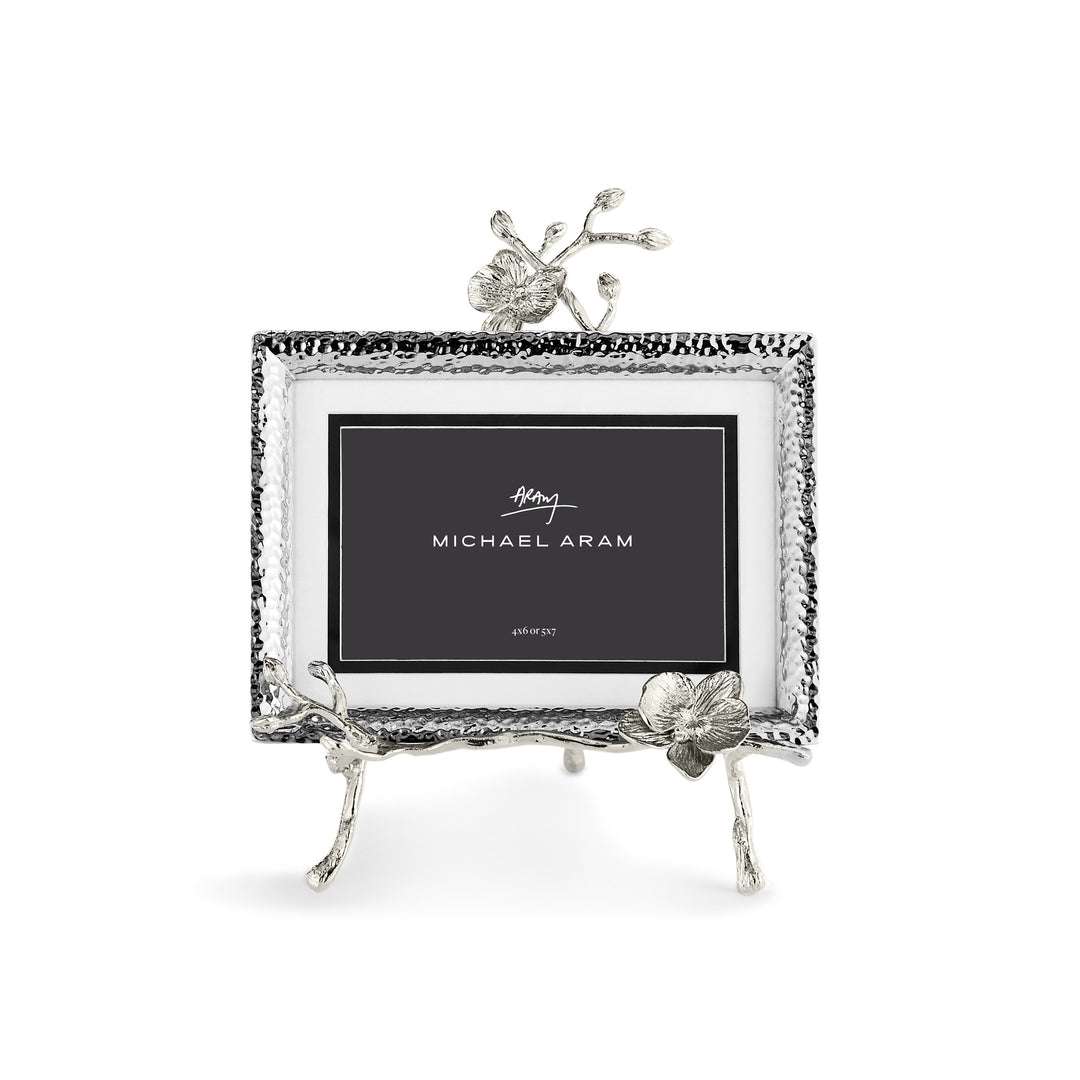 Michael Aram White Orchid Easel Picture Frame Silver