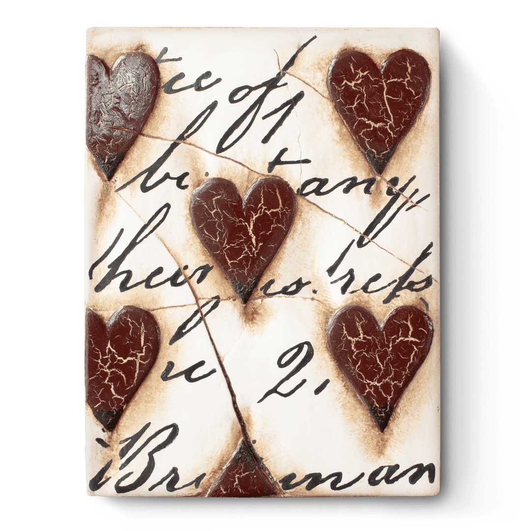 T 01 Red Hearts with Script RETIRIED Sid Dickens Memory Block