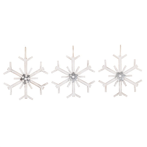 Wood/Metal Rustic Extra Large Snowflake Ornament