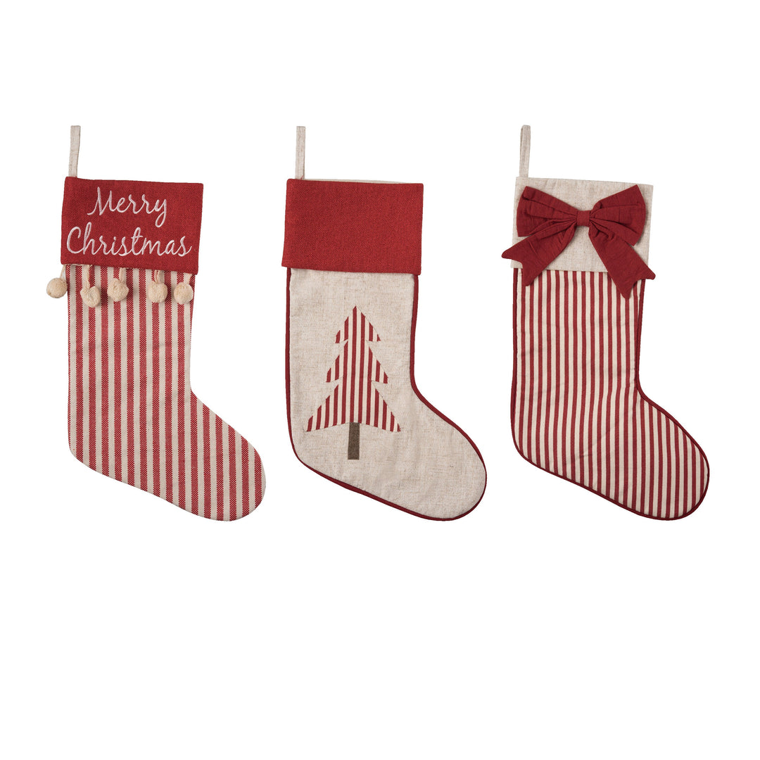 Vintage Inspired Christmas Ticking Stocking