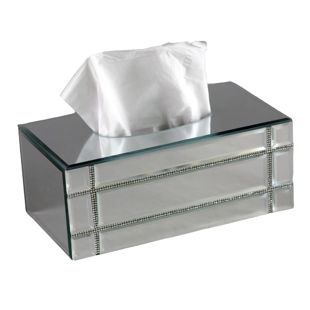 Mirrored Tissue Box 10"x6''