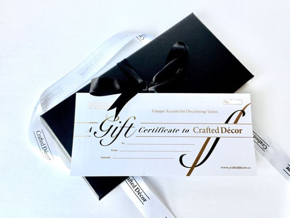 Crafted Decor Gift Certificates