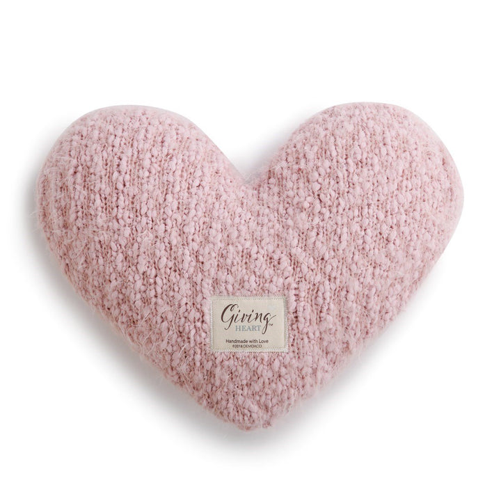 Pink Giving Heart Weighted Pillow out of the gift box