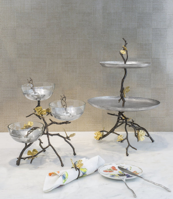 Michael Aram Butterfly Ginkgo 2 Tier Etagere