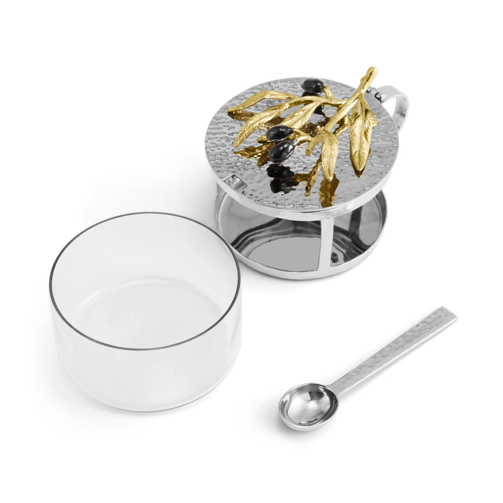 Michael Aram Olive Branch Condiment Container with Spoon