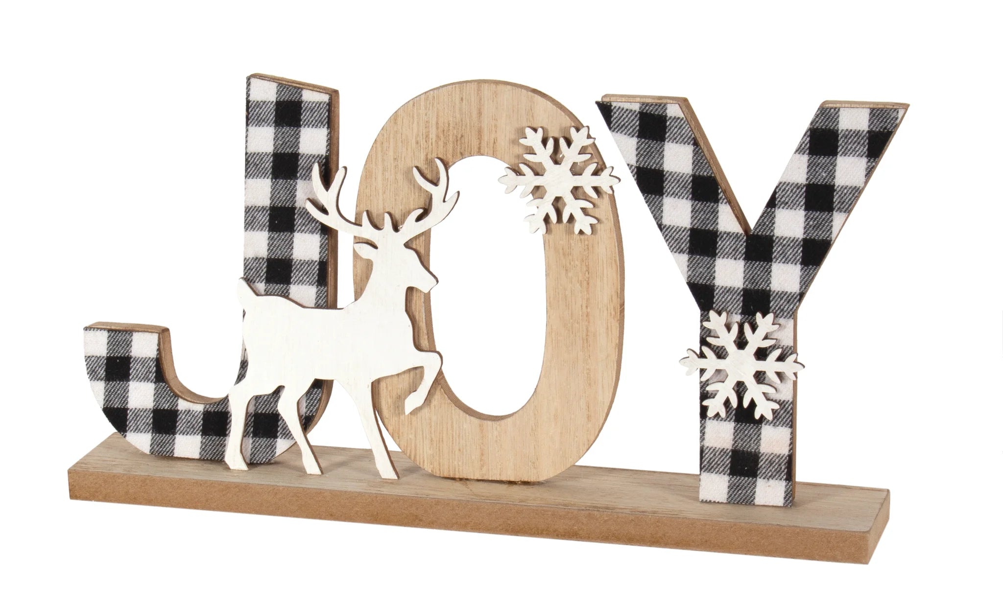 Joy Table Sign, Black and White Crafted Decor