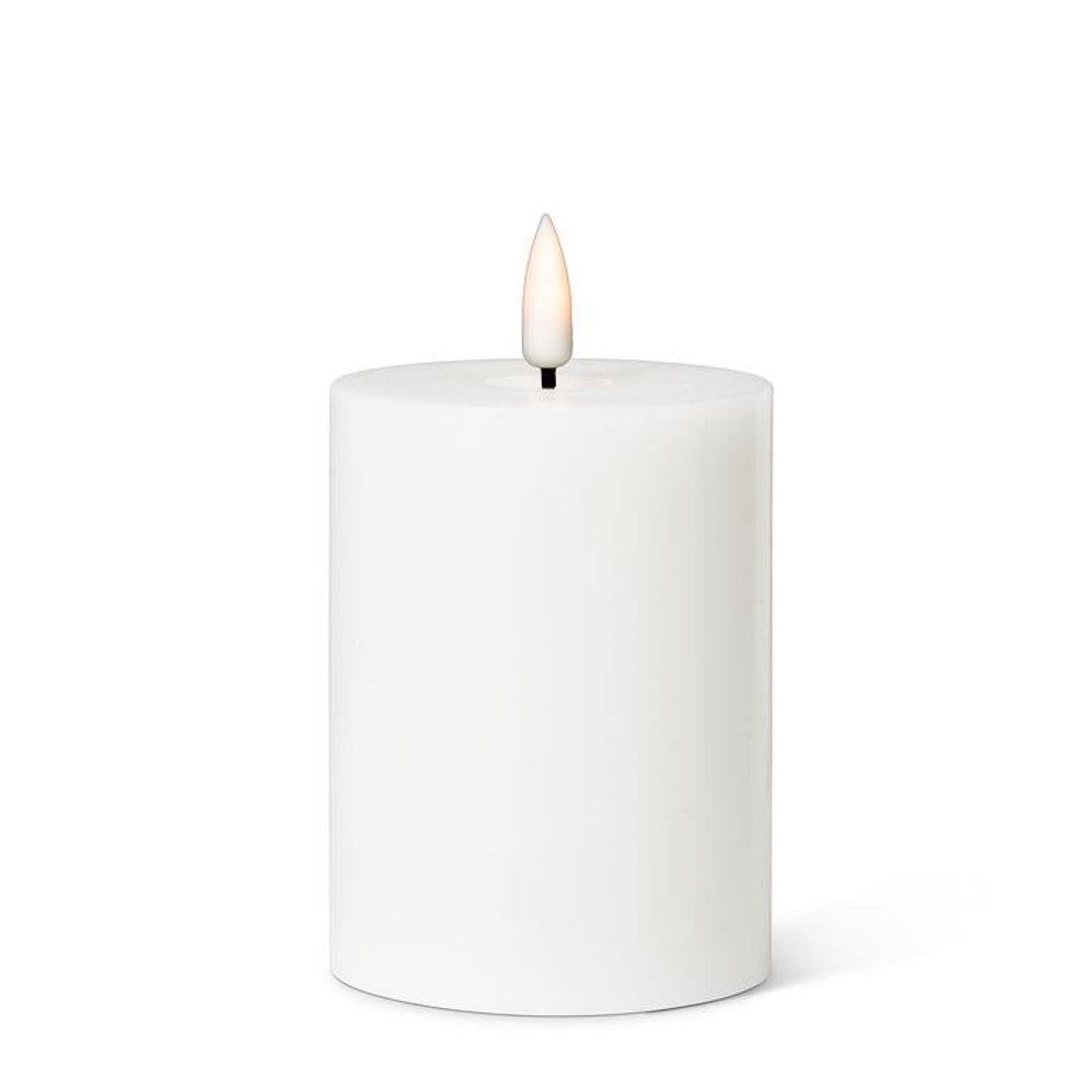 LED White Pillar Candle 3X4"H