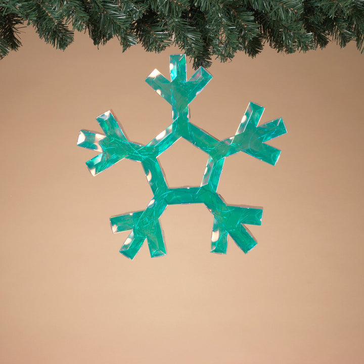 Lighted Holographic Snowflake Decor with Remote