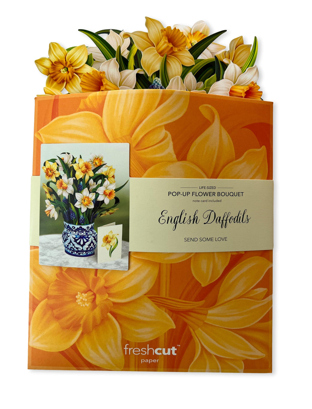 Pop Up Flower Bouquet Greeting Card - Daffodils