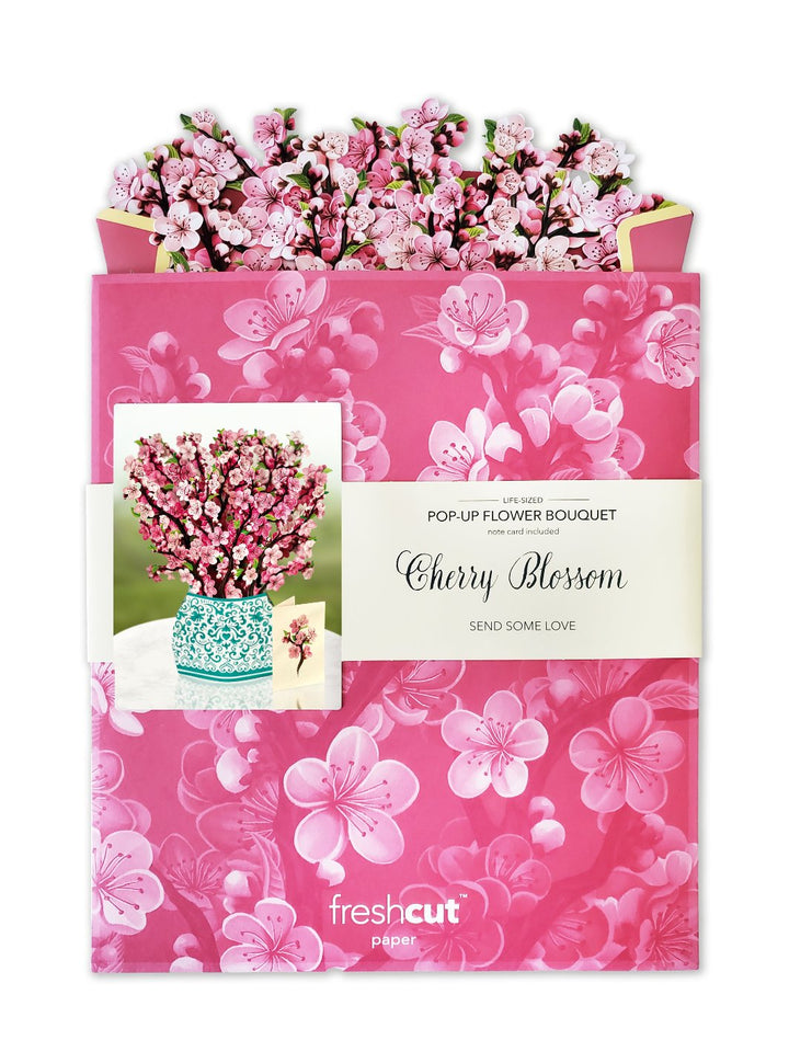 Pop Up Flower Bouquet Greeting Card - Cherry Blossoms