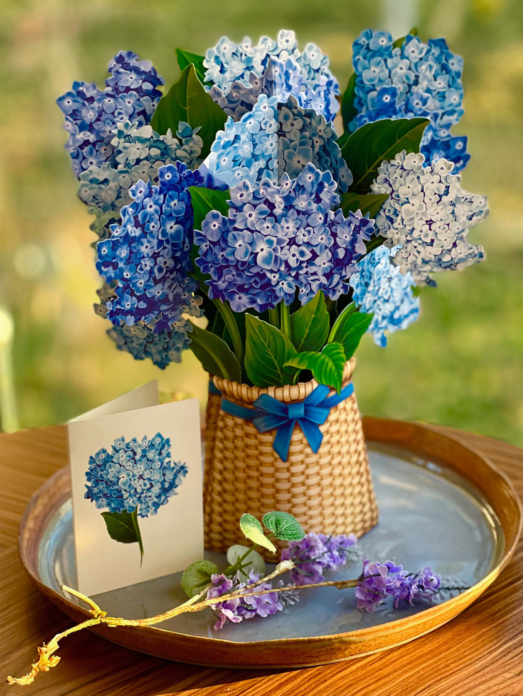 Pop Up Flower Bouquet Greeting Card - Nantucket Hydrangea