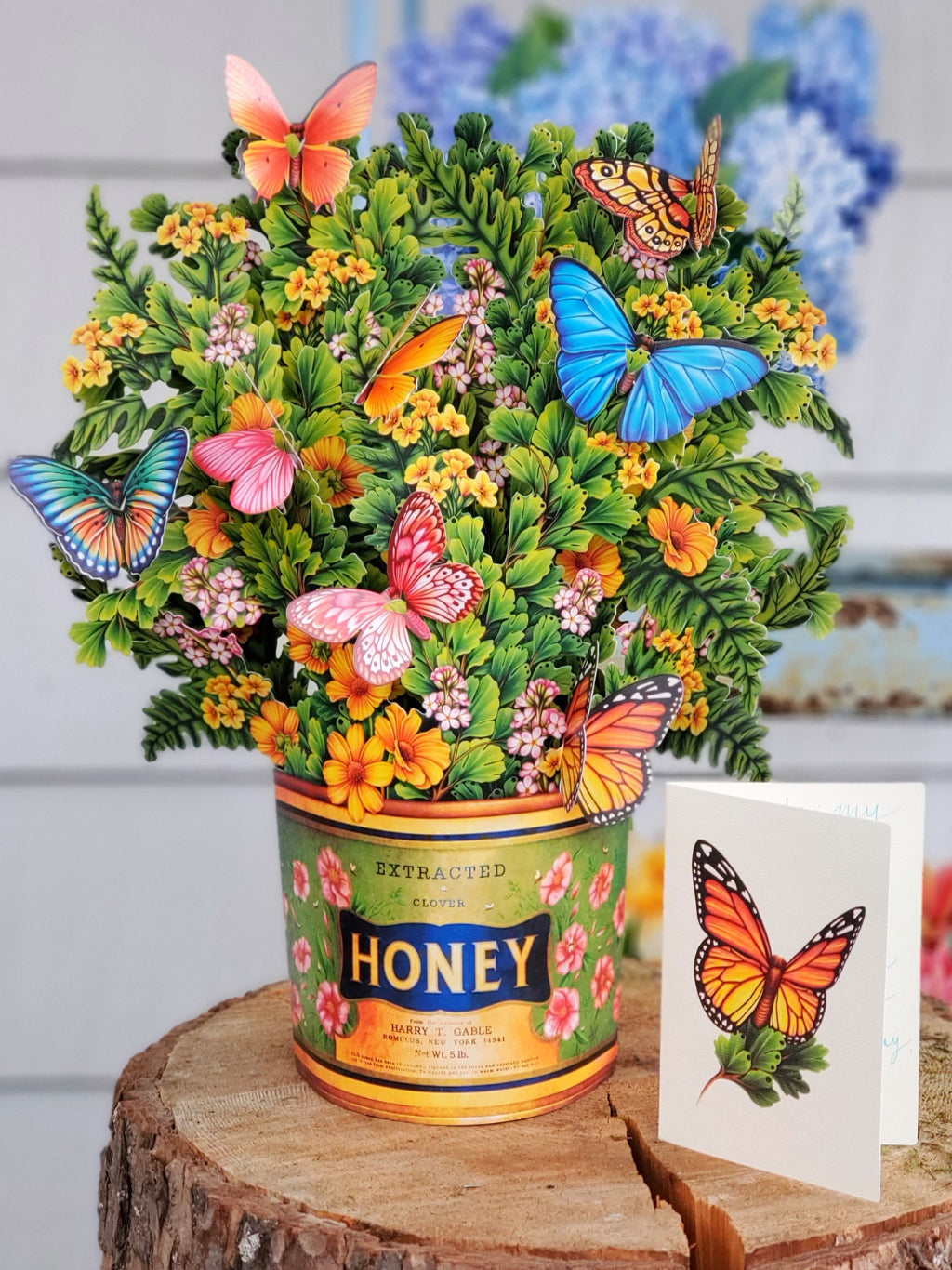 Pop Up Flower Bouquet Greeting Card - Butterflies & Buttercups