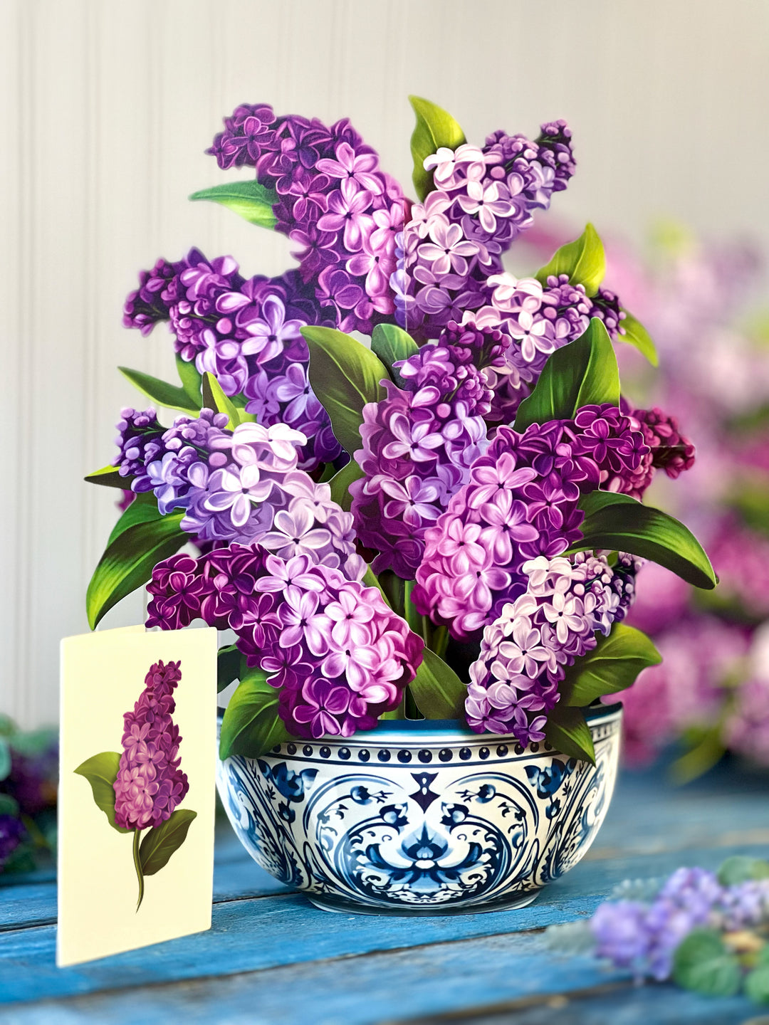 Pop Up Flower Bouquet Greeting Card - Garden Lilacs