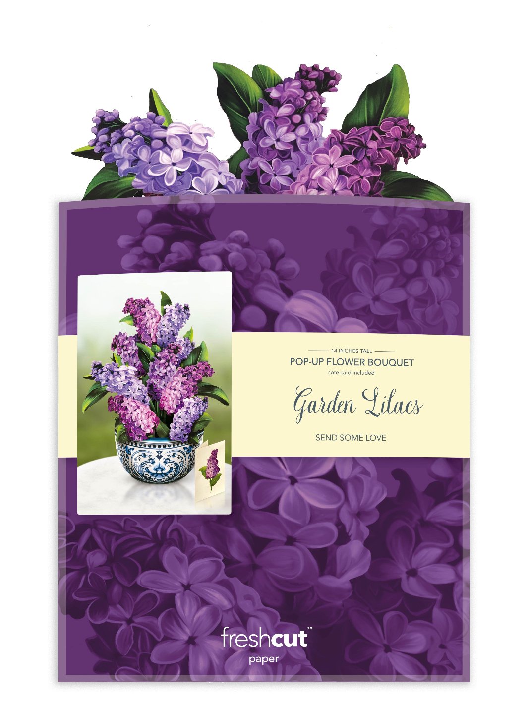 Pop Up Flower Bouquet Greeting Card - Garden Lilacs