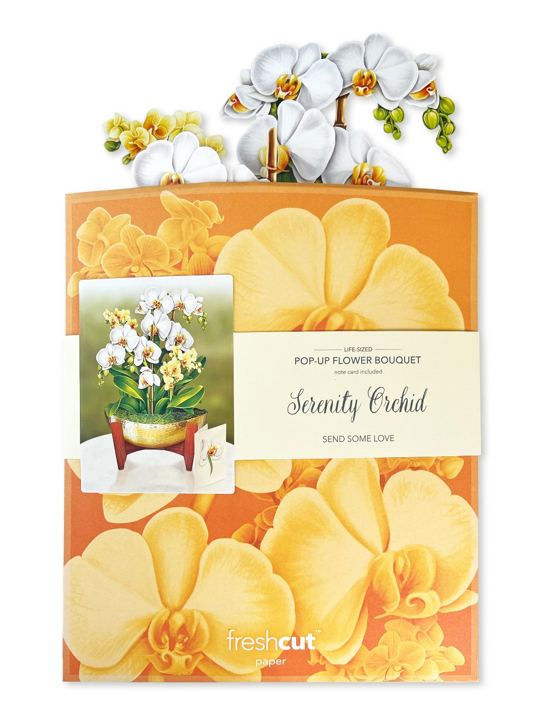 Pop Up Flower Bouquet Greeting Card - Serenity Orchids