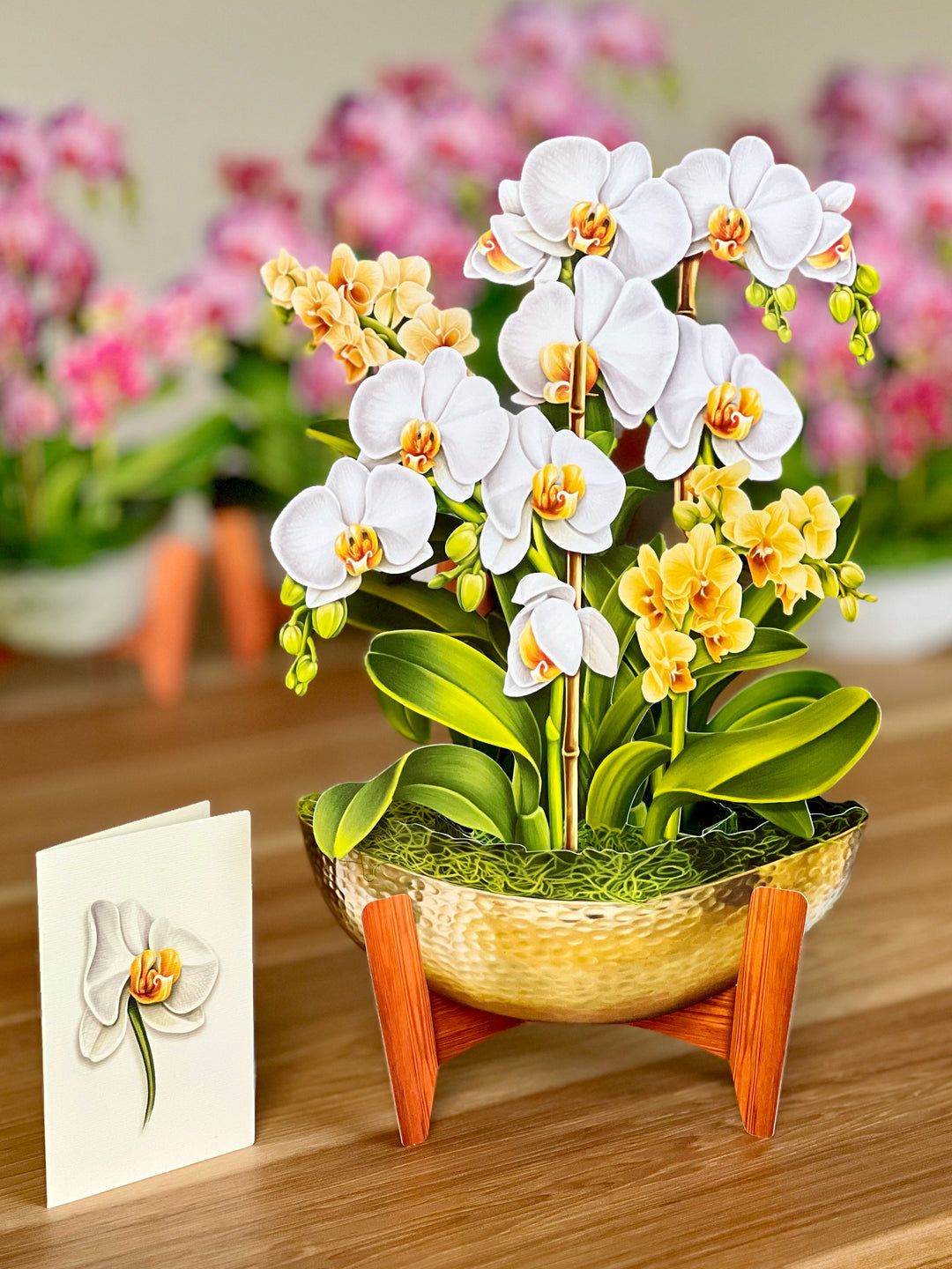 Pop Up Flower Bouquet Greeting Card - Serenity Orchids