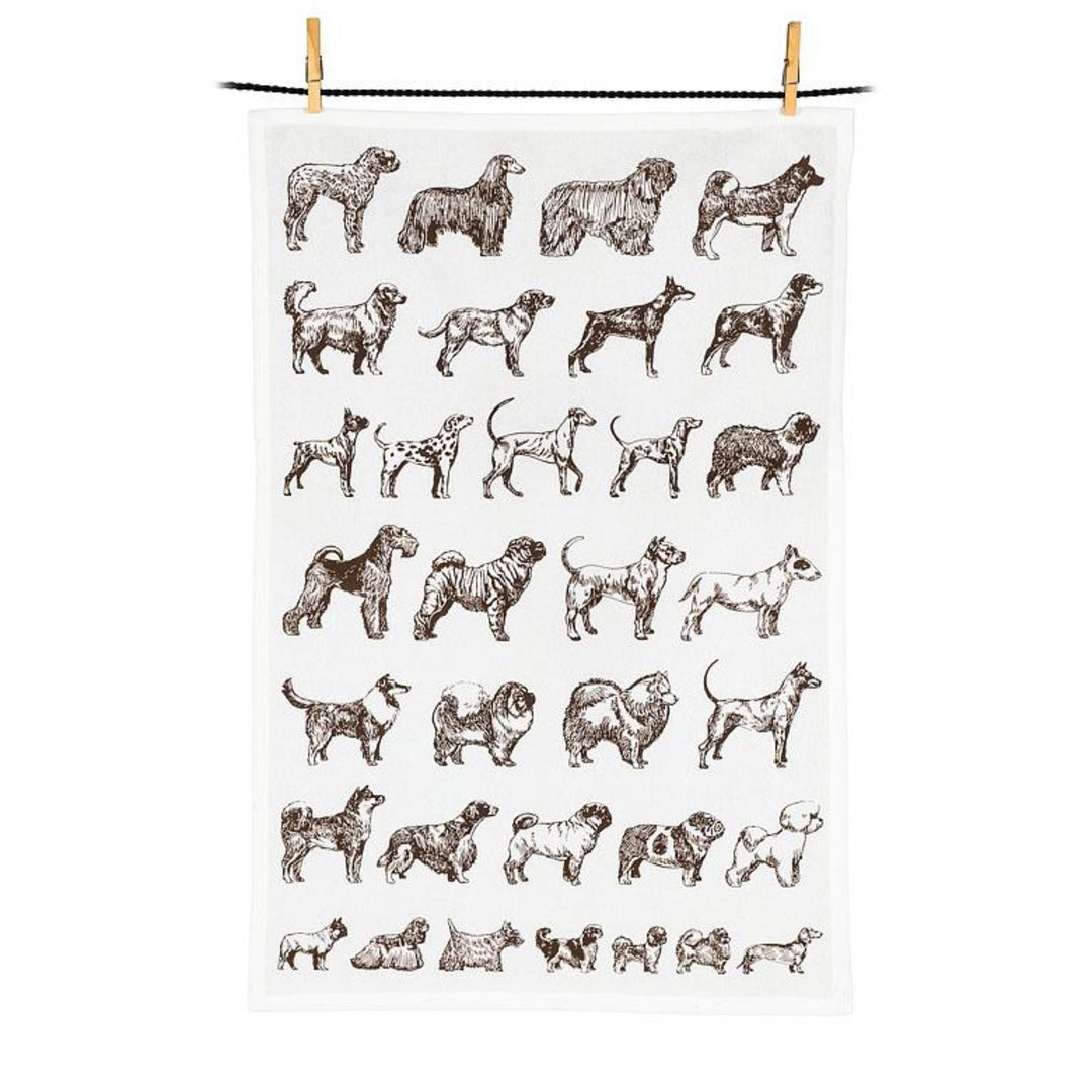 Dog Outline Motif Tea Towe