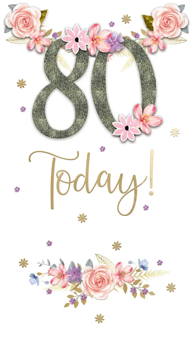 80 Today Birthday Greeting Card