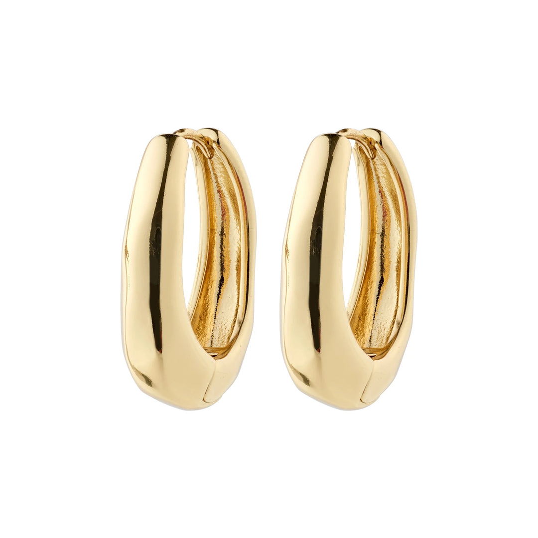 ASHER Recycled Oval Hoop Earrings Gold