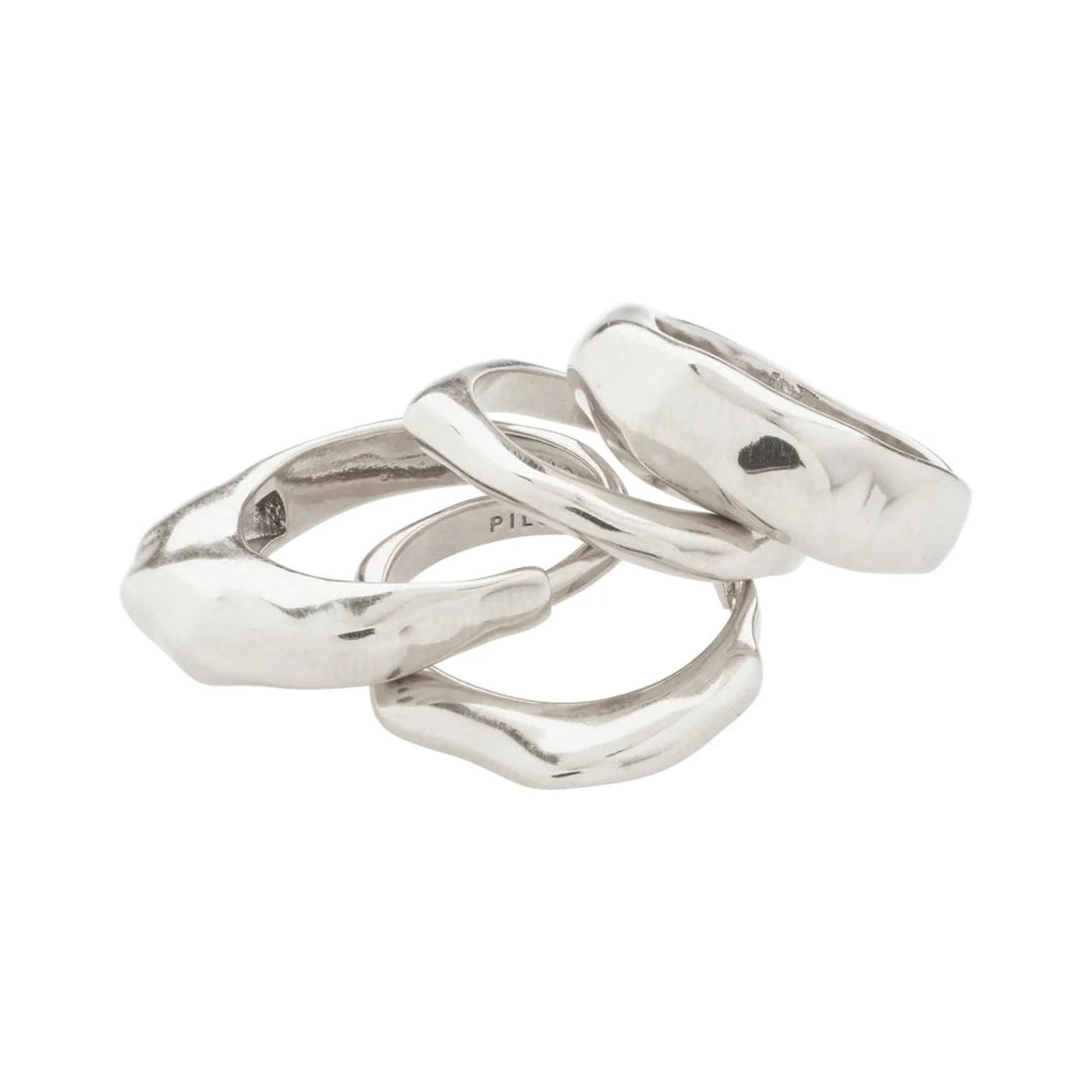 ASHER Recycled Rings 4-in-1 Set Silver