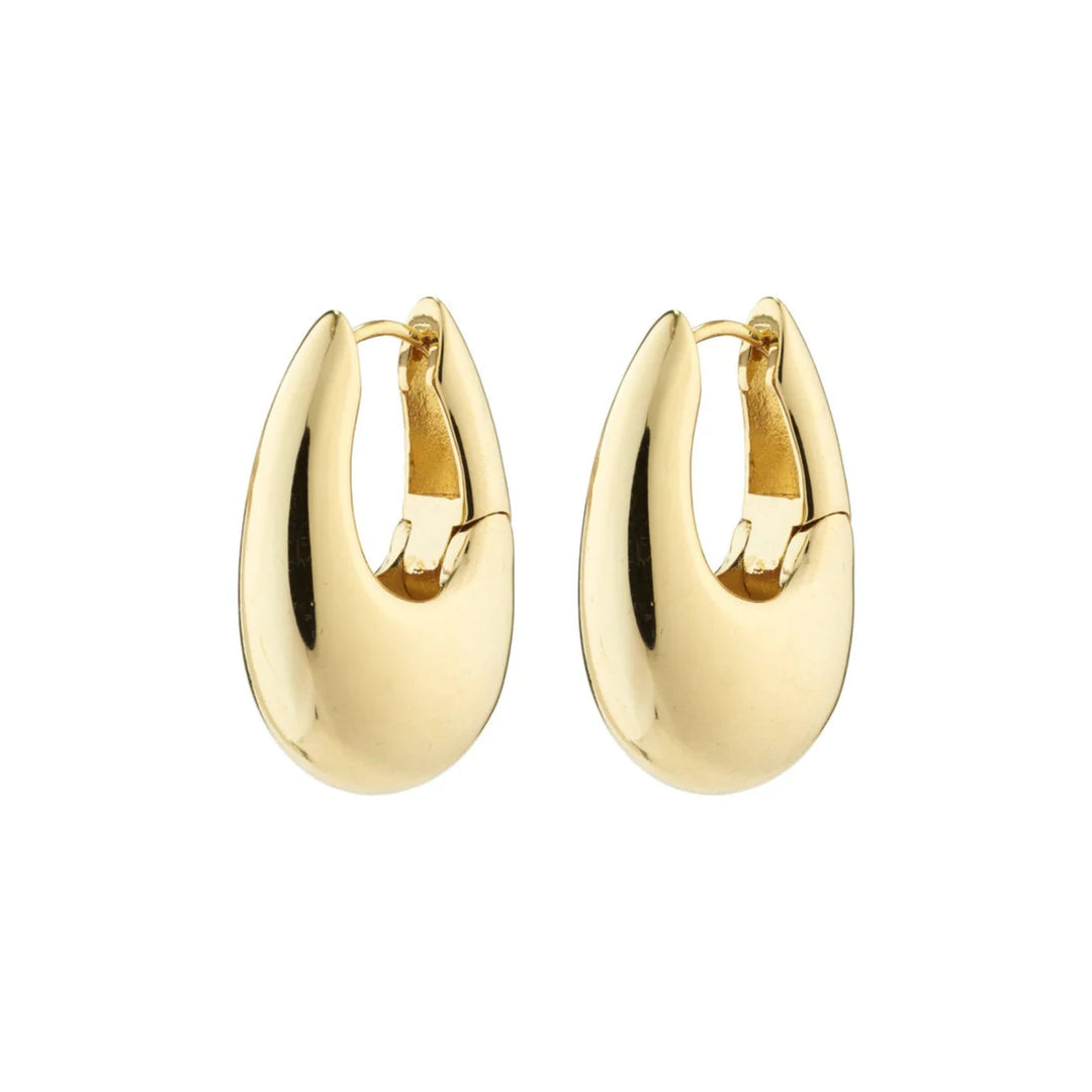 AUTUMN Chunky Retro Hoop earrings Gold