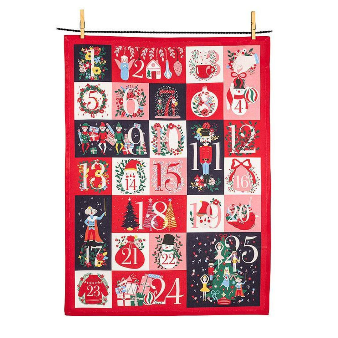 Christmas Advent Tea Towel