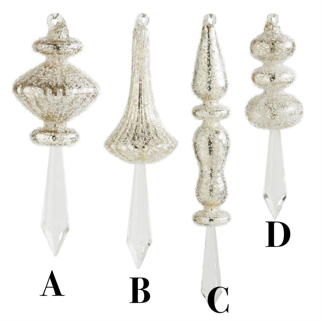 Beaded Crystal Finial Ornaments