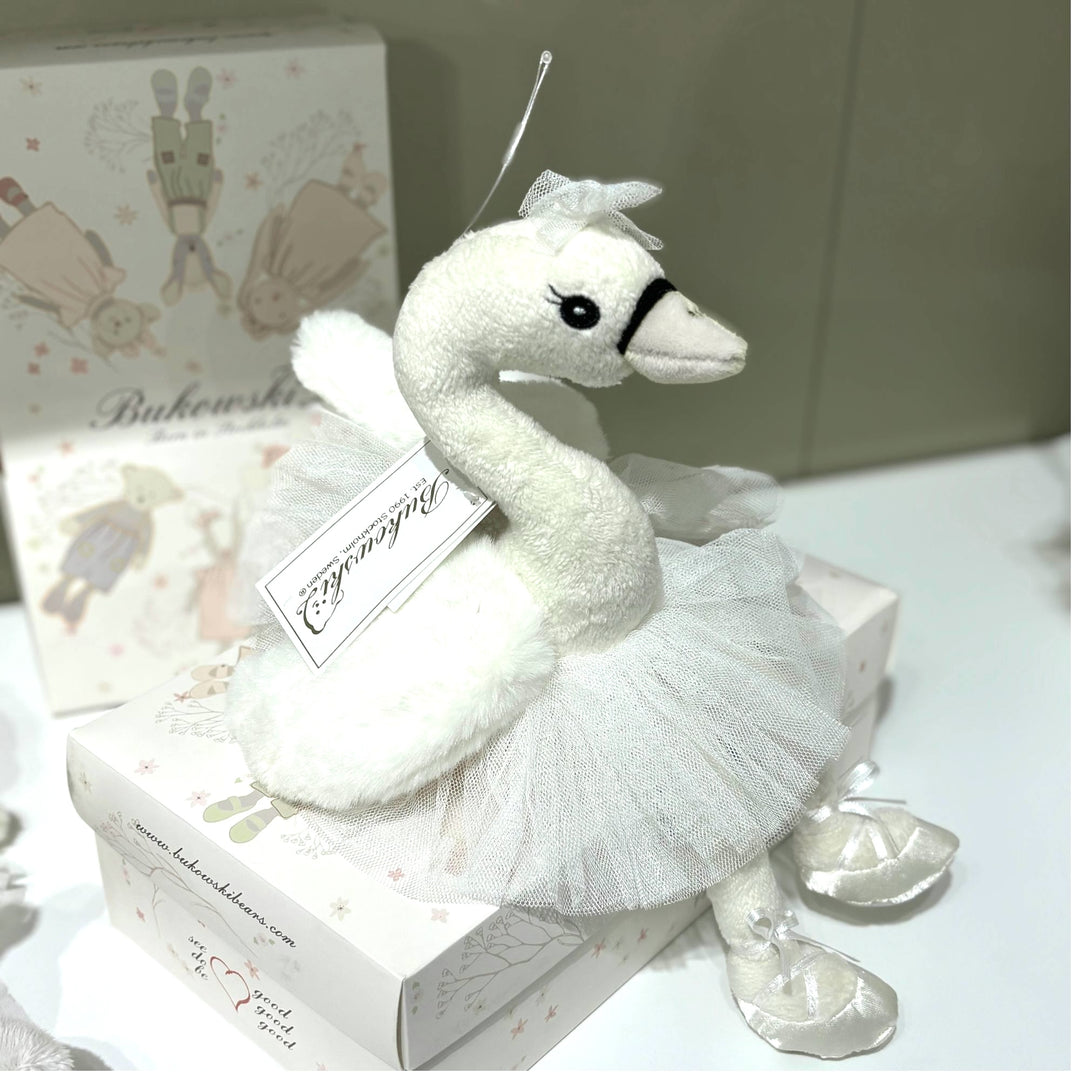 Bukowksi Bears Odette swan, white with tutu skirt and bow and ballerina slippers